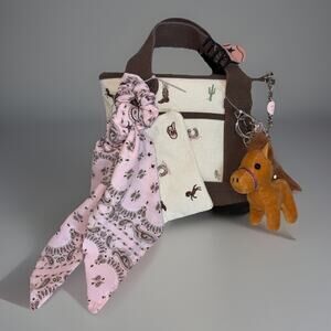 Madden Girl Western Cowgirl Cowboy Horse Rodeo Horseshoe Mini Tote Handbag NEW